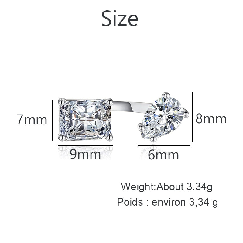 Trendy CZ Solitaire Adjustable Ring