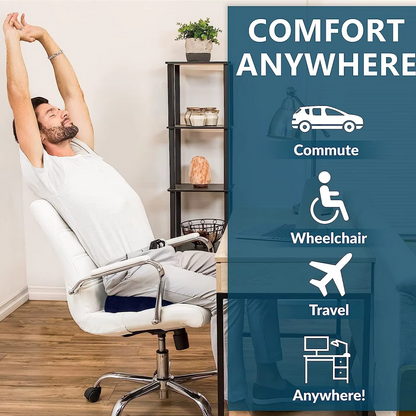 Soft Orthopedic Chair Cushion with Non Slip Base