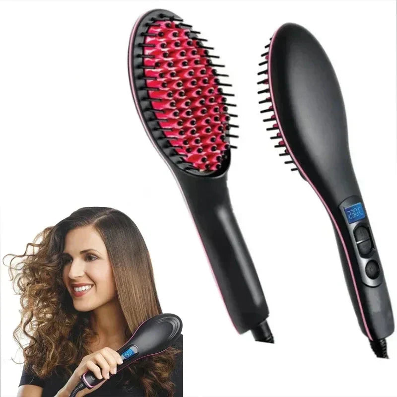 Ceramic Heat Styling Brush For Smooth Hair - Luxicro