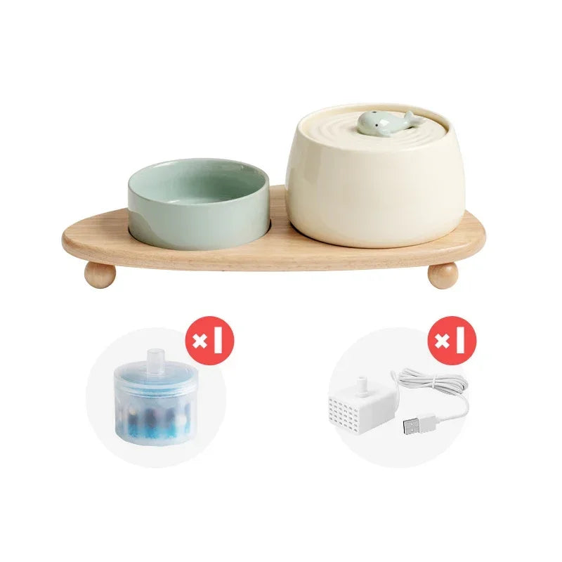 Automatic Pet Water Fountain with Filter and Stand