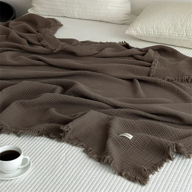 Soft Classic Woven Cotton Throw Blanket