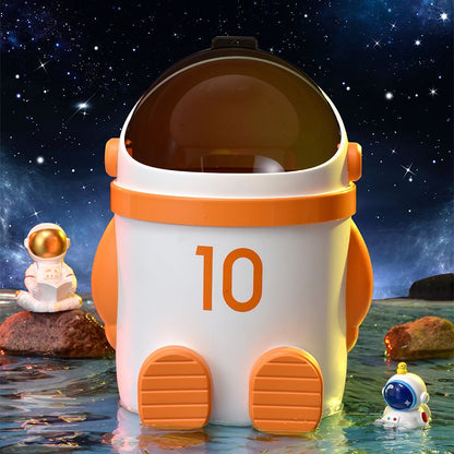 Compact Fun Space Themed Office Trash Can