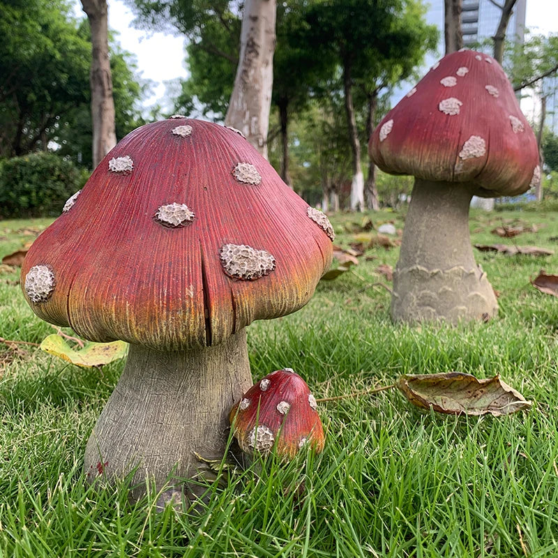 Vibrant Garden Mushroom Outdoor Ornament - Luxicro
