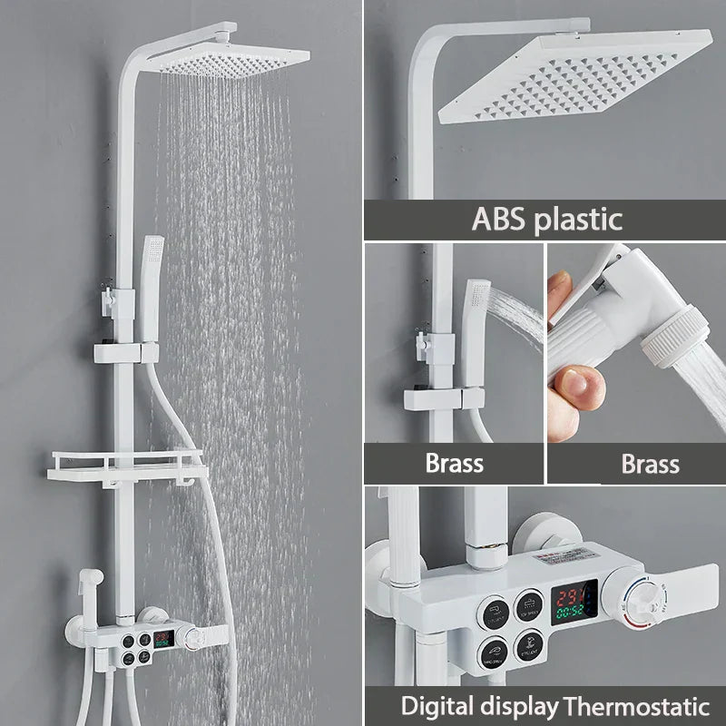 Premium Adjustable Thermostatic Shower Head System