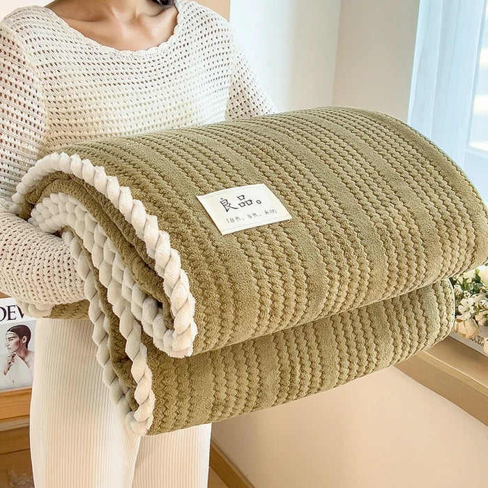 Warm Fuzzy Checkered Throw Blanket