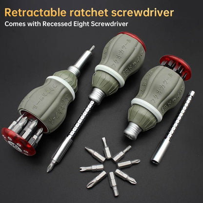 Compact Adjustable Magnetic Multi Bit Screwdriver Set