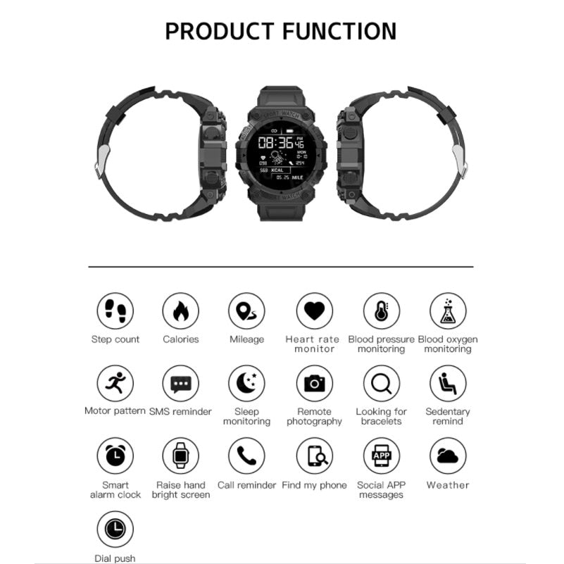 Fitness Tracker Smartwatch with Bluetooth