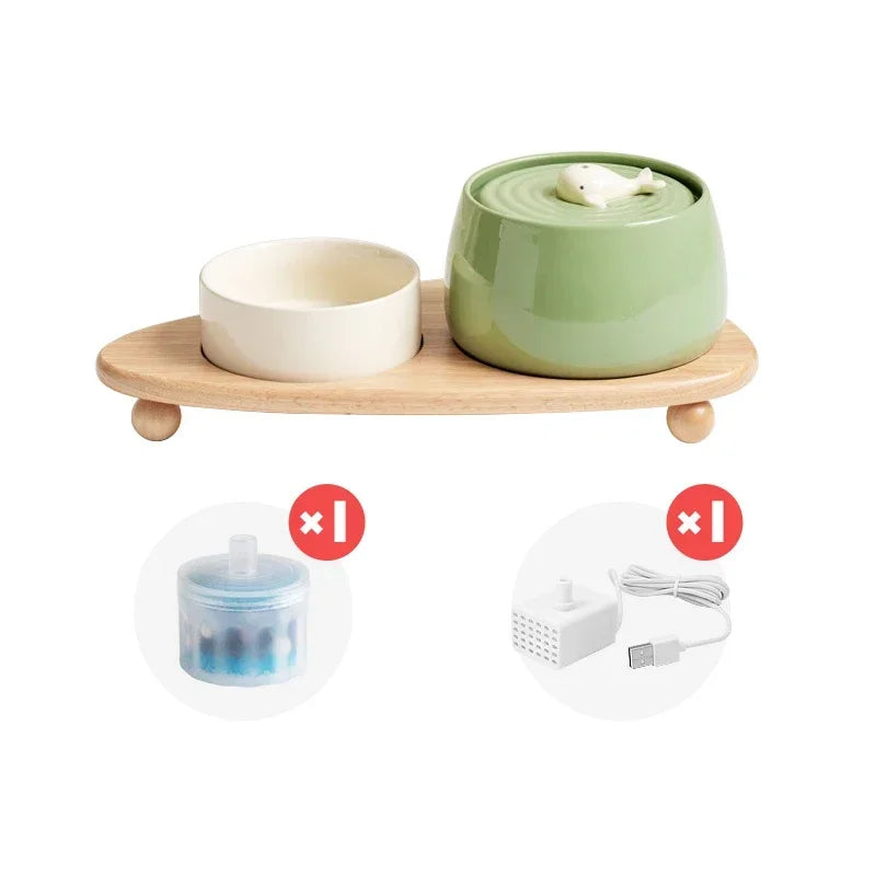 Automatic Pet Water Fountain with Filter and Stand