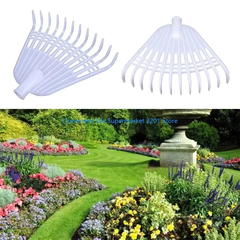 Garden Leaf Rake 12 Tine Lightweight Tool - Luxicro