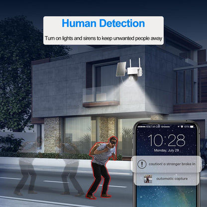 Wireless Solar Powered Outdoor Security Camera
