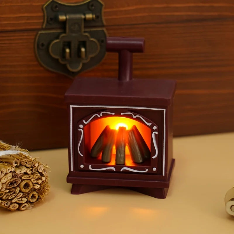 Small LED Dollhouse Fire Place Decoration