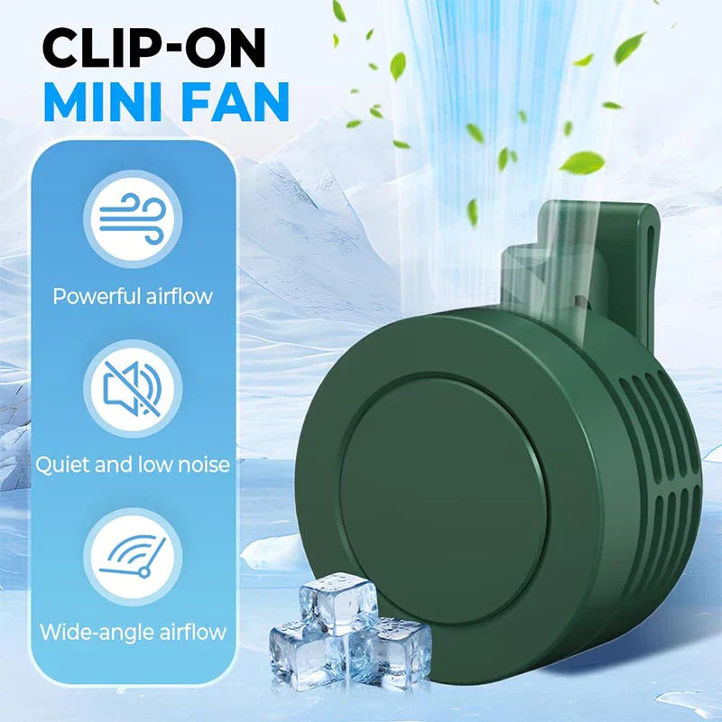 Compact Rechargeable Desk Fan Clip