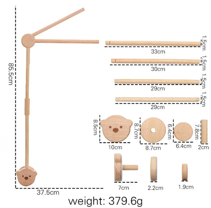 Soft Wood Baby Crib Mobile with Calming Music