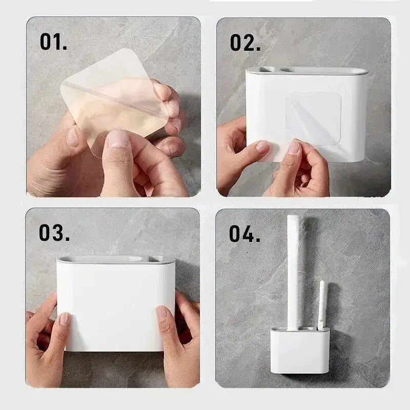Bathroom Cleaning Toilet Brush Set with Holder