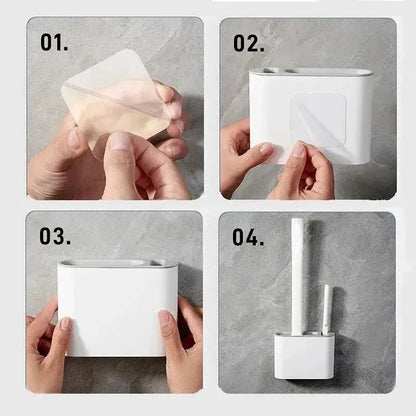 Bathroom Cleaning Toilet Brush Set with Holder