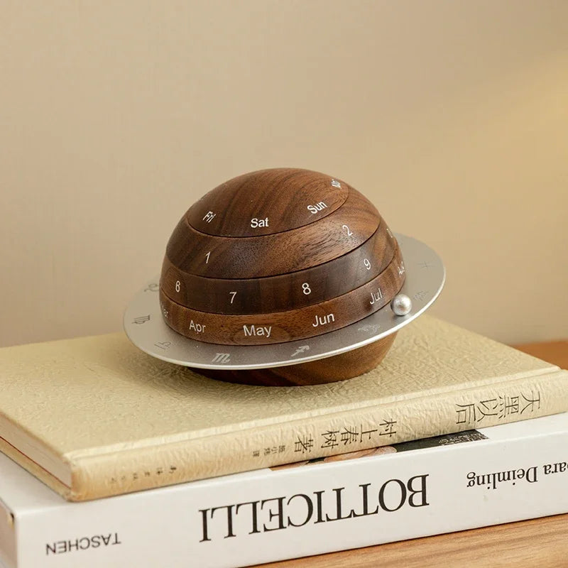 Classic Wood Office Clock Calendar - Luxicro