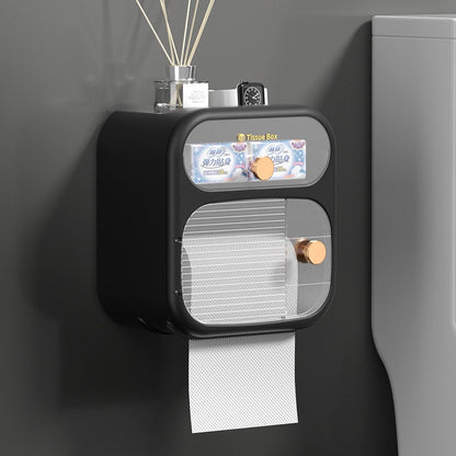 Compact Toilet Paper Roll Holder Storage Container