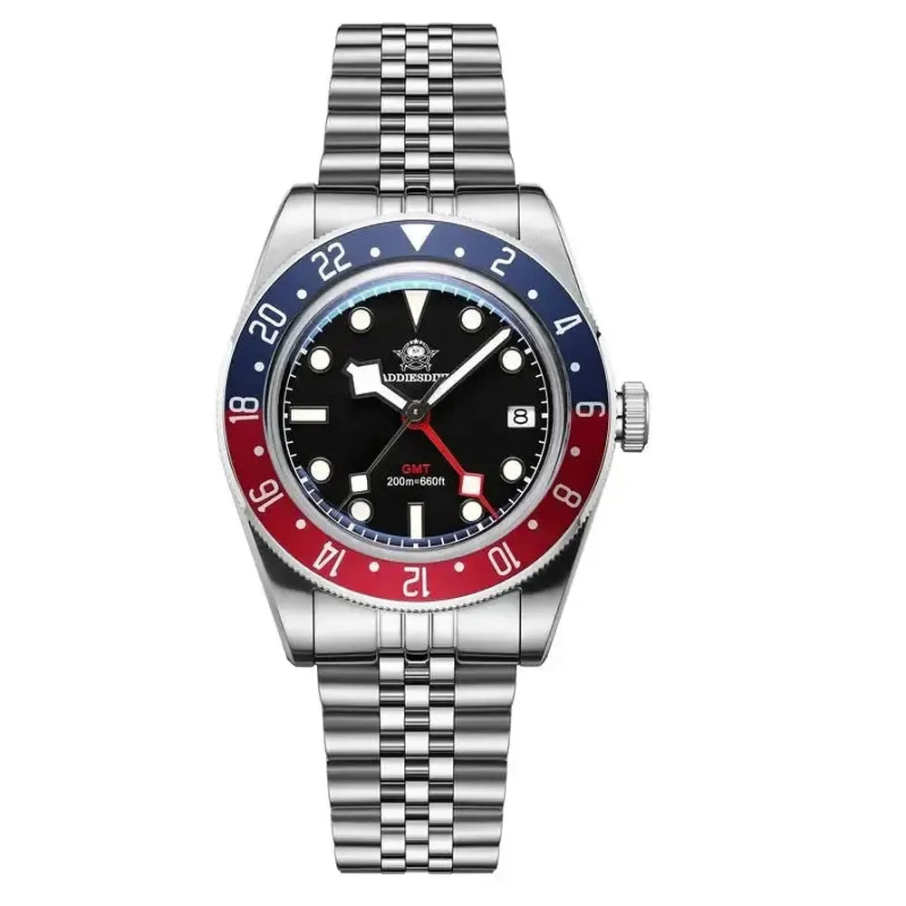 Waterproof 39mm Quartz Diver Watch, 200M Swiss Movement