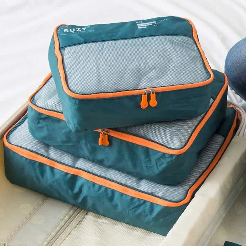 Compact Travel Bag Set 7-Piece Luggage Organizer