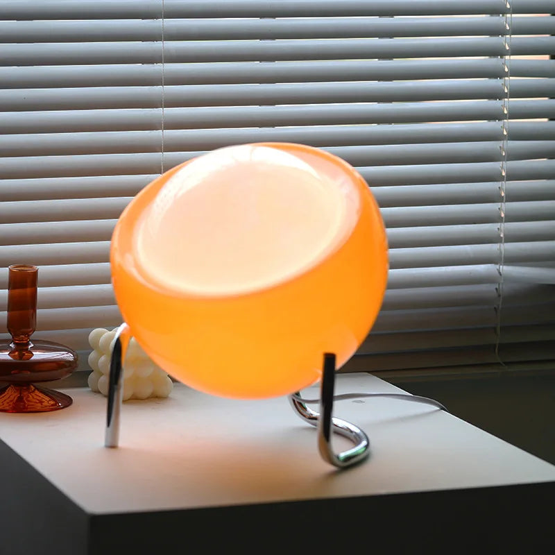 Contemporary Glass Desk Lamp with LED Nightlight