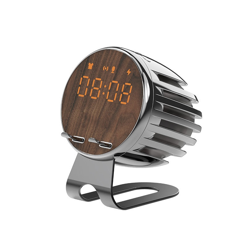 Modern Wooden Wireless Speaker Clock Radio
