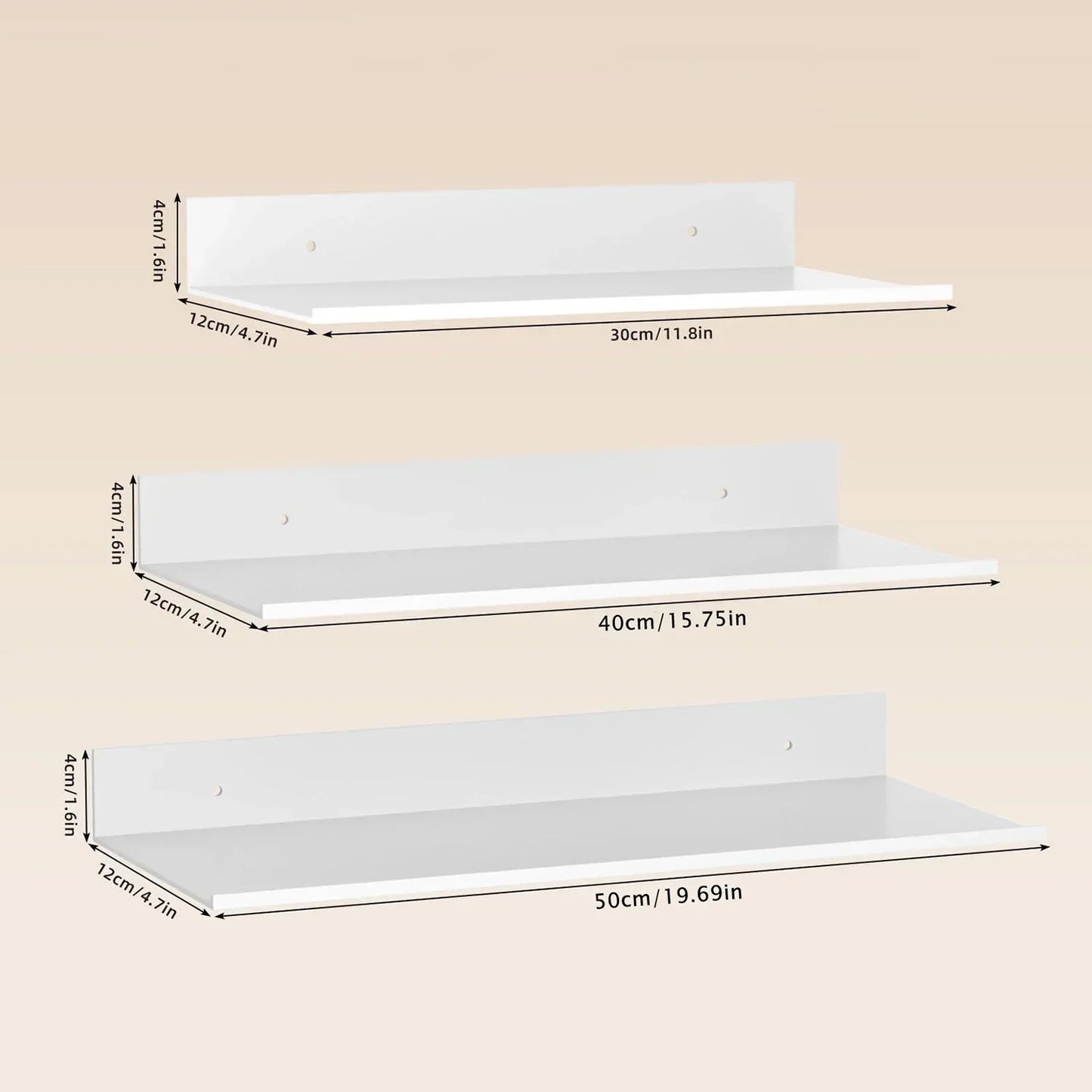 Contemporary Stainless Steel Wall Bracket Shelf