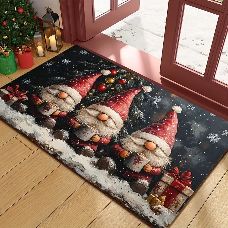 Festive Holiday Welcome Door Mat Indoor Entrance Rug - Luxicro