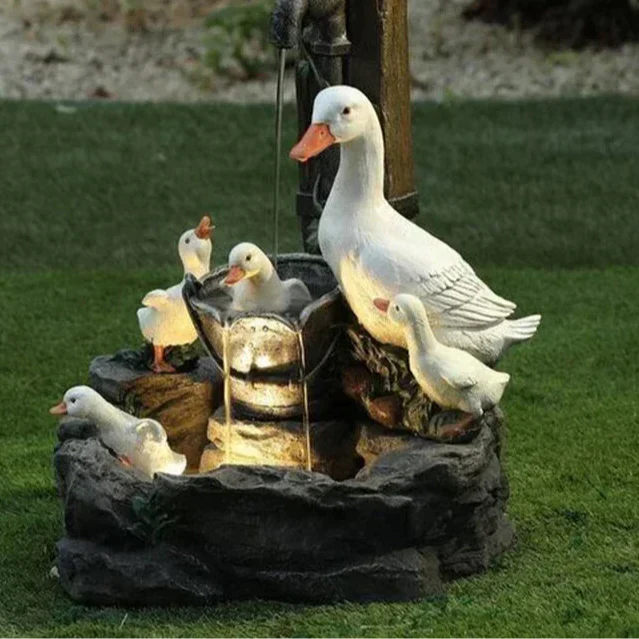 Sustainable Garden Solar Duck Water Feature - Luxicro