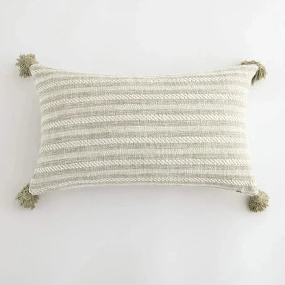 Decorative Throw Pillow Cover with Colorful Tassels