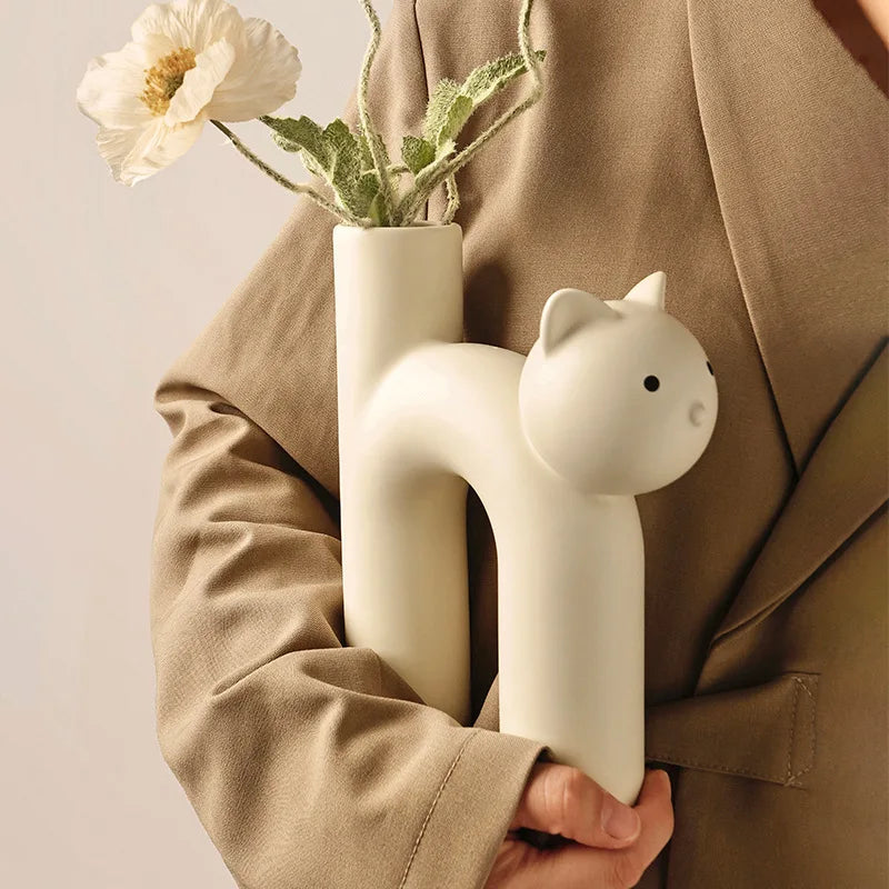 Cute Cat Vintage Flower Vase - Luxicro