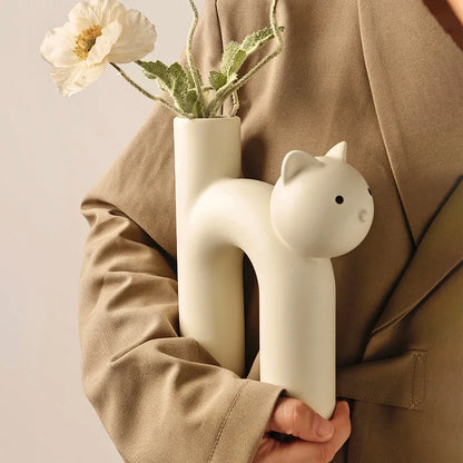Cute Cat Vintage Flower Vase - Luxicro
