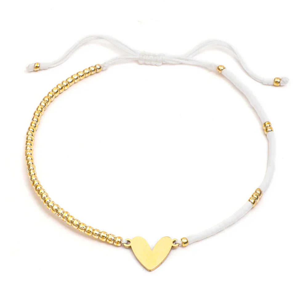 Dainty Crystal Love Charm Bracelet