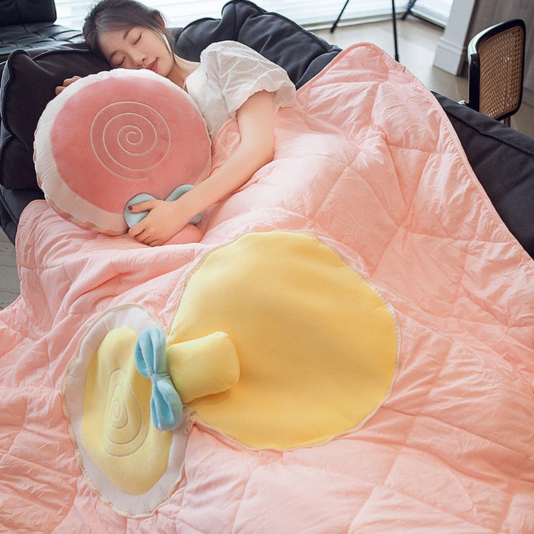 Cozy Fruit Portable Foldable Blanket Pillow