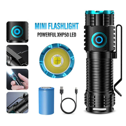 Compact Rechargeable LED Torch 1000 Lumens