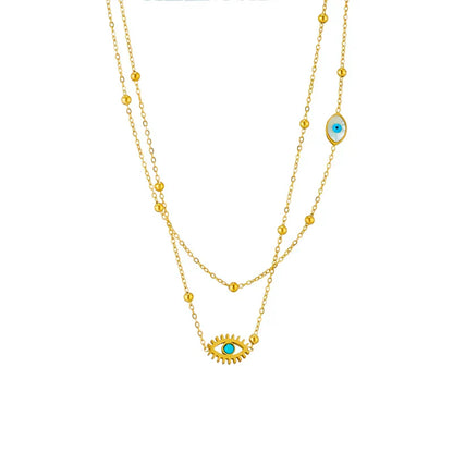 Dainty Protective Eye Layered Chain Necklace