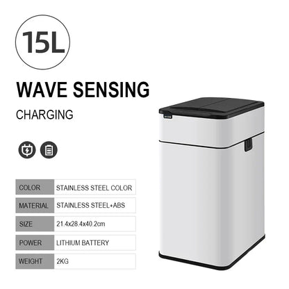Automatic Stainless Steel Motion Sensor Bin