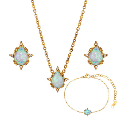 Elegant Shine Opal Necklace Set