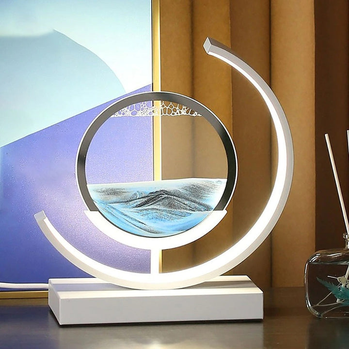Relaxing Beige Glass Table Lamp