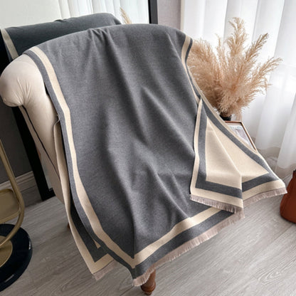 Colorful Reversible Striped Poncho Scarf