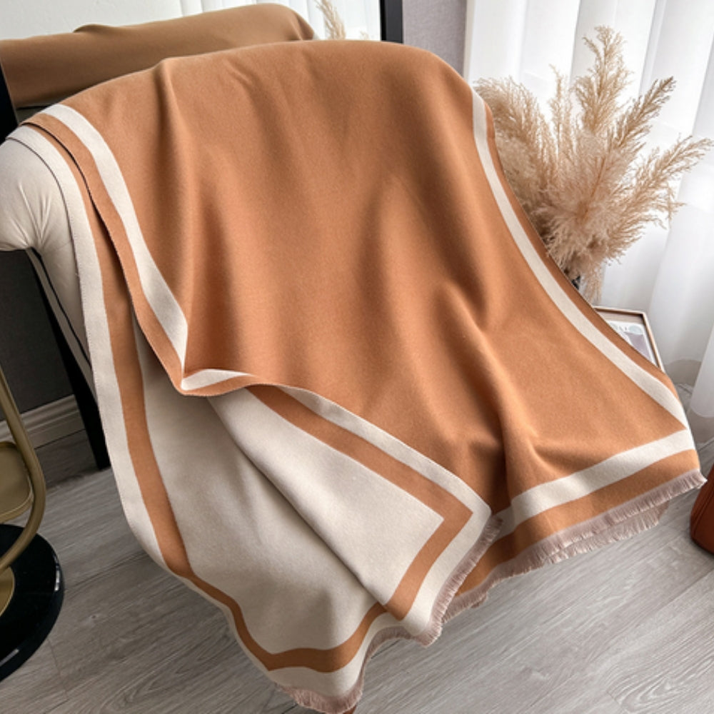 Colorful Reversible Striped Poncho Scarf