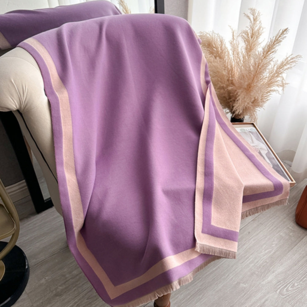Colorful Reversible Striped Poncho Scarf