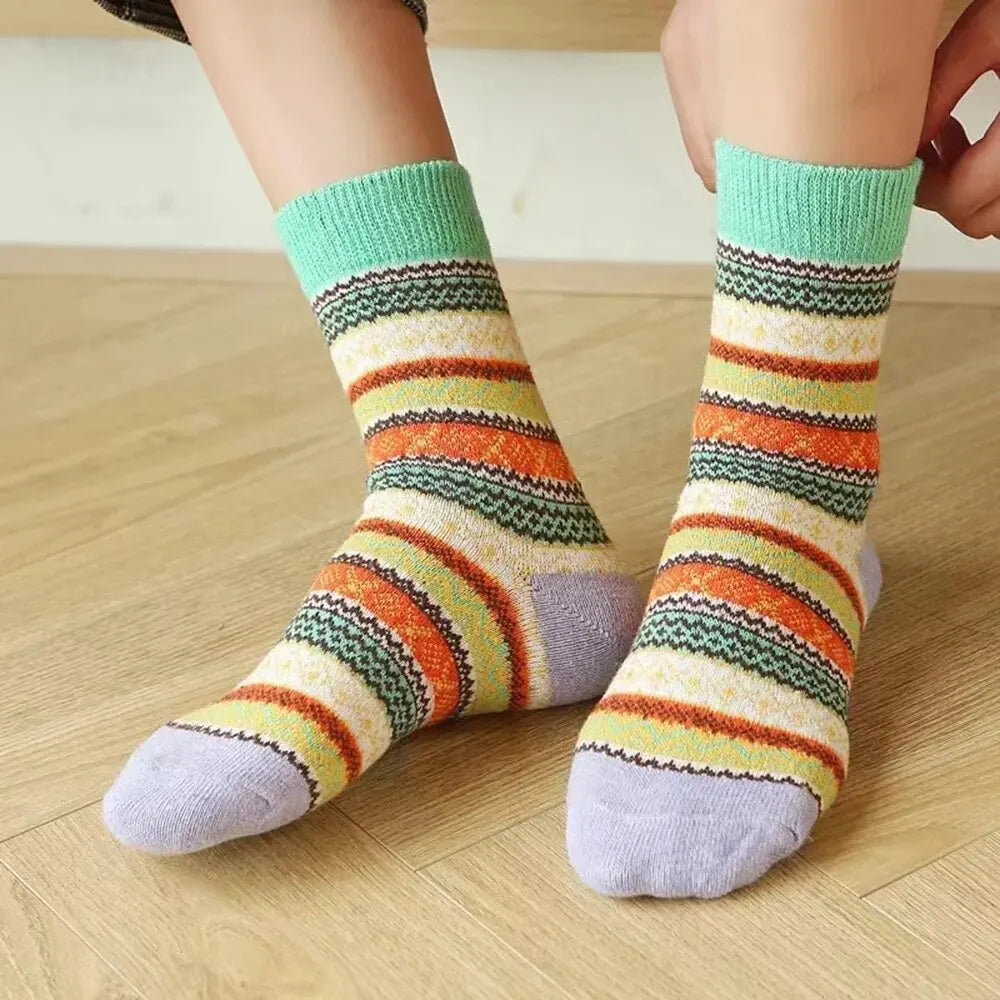 Cozy Women's Thick Wool Socks 5 Pack Winter Warm