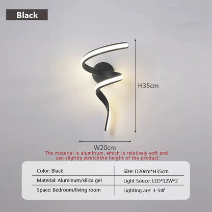 Simple LED Spiral Wall Light