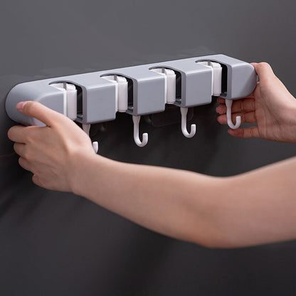 Space-Saving Wall Mount Mop Holder