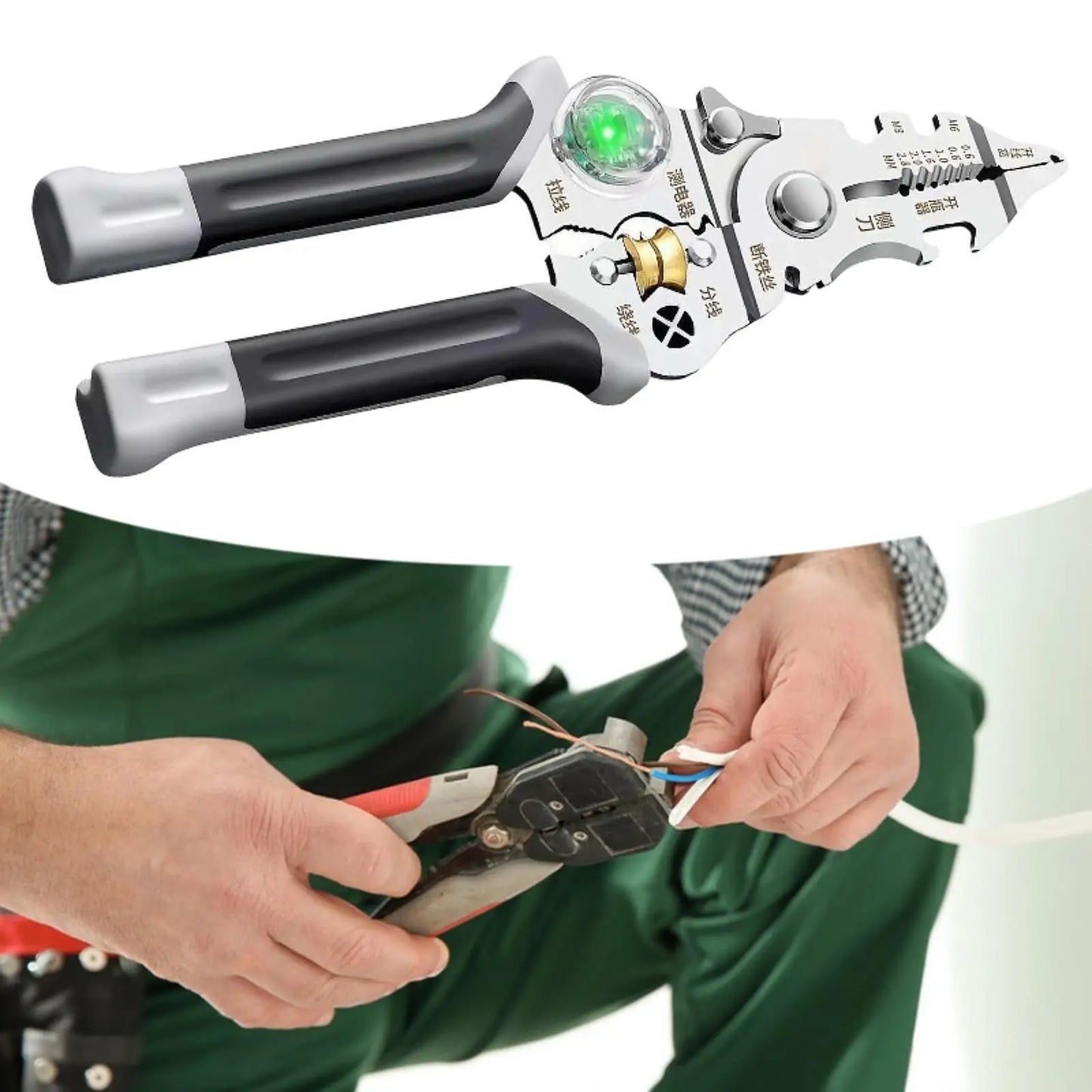 Automatic Wire Stripper and Voltage Tester Pliers