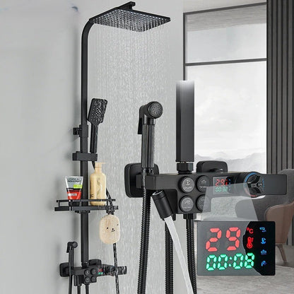 Premium Adjustable Thermostatic Shower Head System - Luxicro