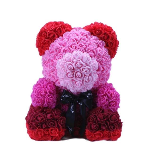 Artificial Flower Cute Stuffed Bear Toy