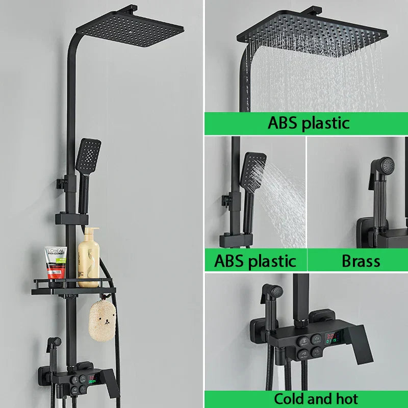 Premium Adjustable Thermostatic Shower Head System