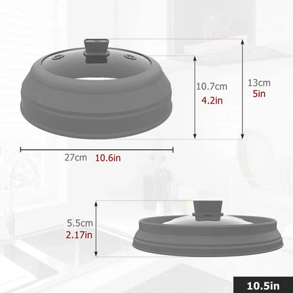 Compact Microwave Splatter Guard Silicone Kitchen Accessory