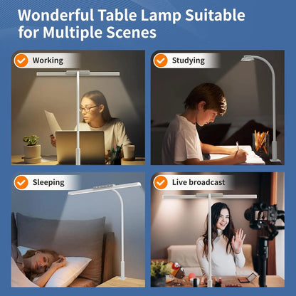 Bright LED Desk Light with Clamp and Adjustable Arm
